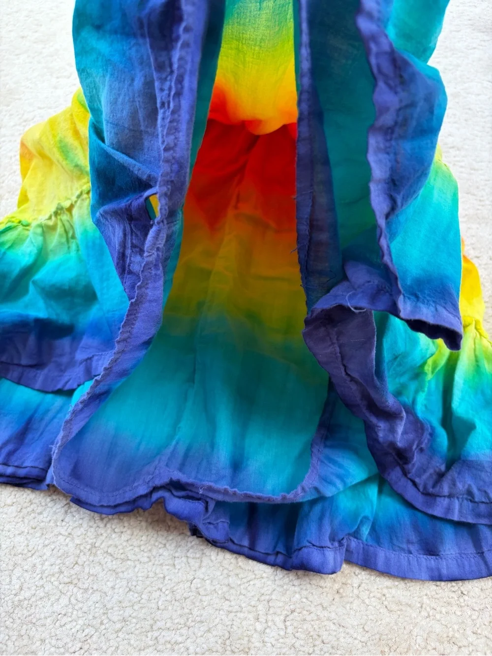 Pandemonium Girls Size 5 Rainbow Tie Dye Tiered Tank Dress